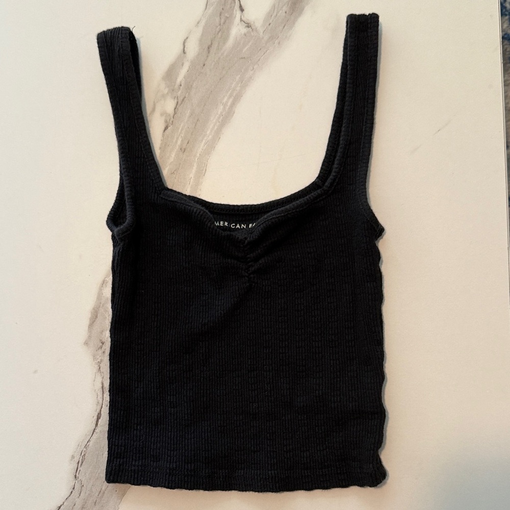 American Eagle Outfitters Black Ribbed Tank Top
